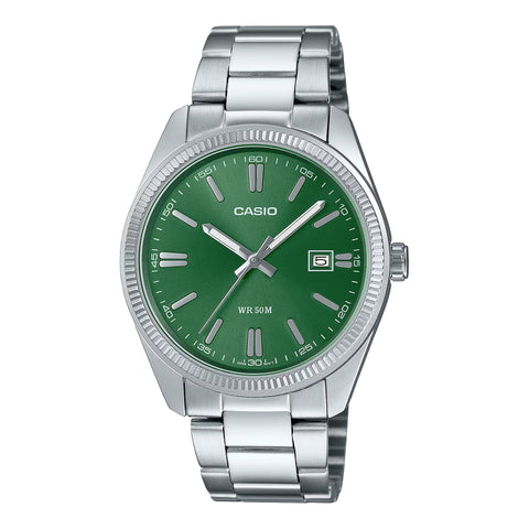 MTP1302D-3AVT, Green Dial Stainless Steel Watch